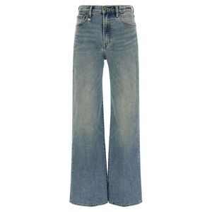 R13 Blue Cotton Flared Women's Jeans